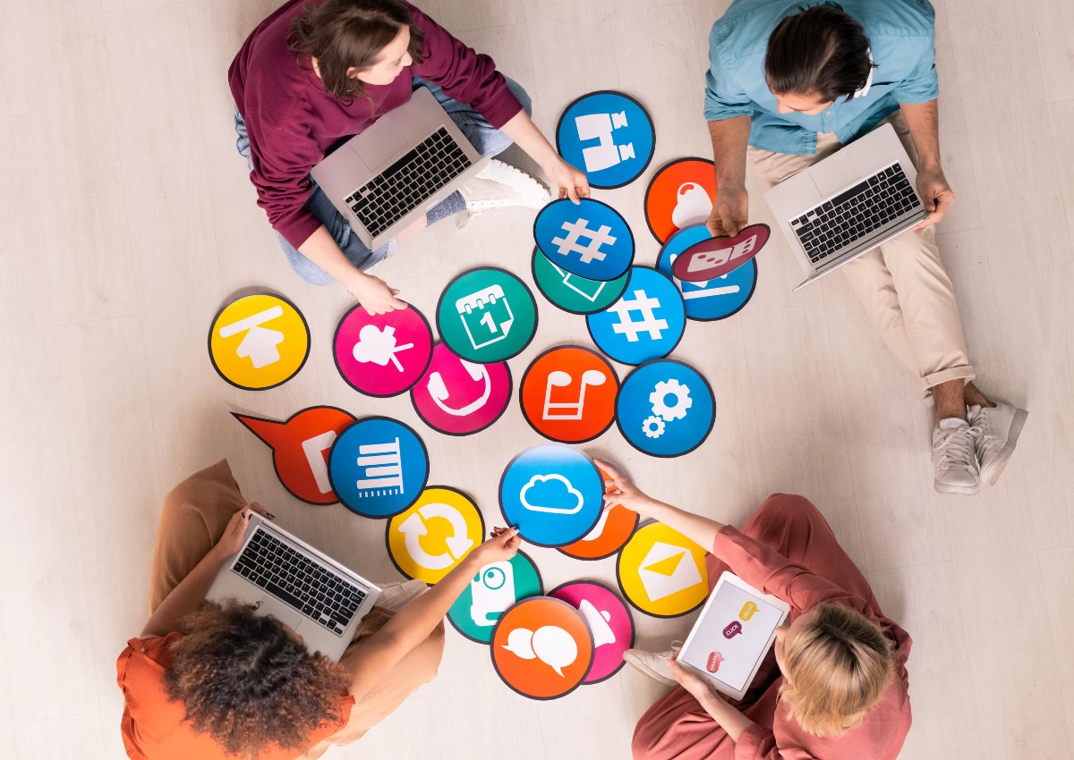 A group of event organisers planning a successful event marketing strategy.